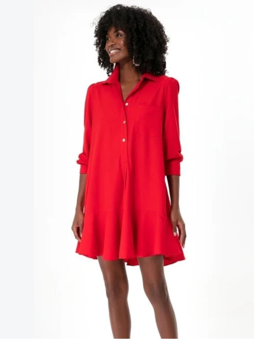 Pomander Place Callahan Shirt Dress Red Crepe TUCKERNUCK Size Small S *
